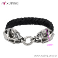 bracelet-22 fantaisie pas cher en gros hommes en acier inoxydable bijoux double tête bracelets